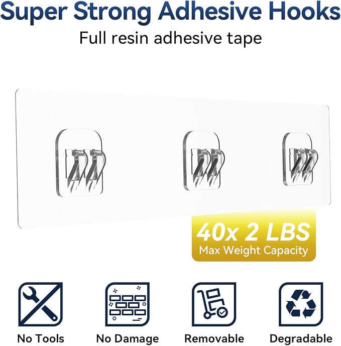 YASONIC Shower Caddy Adhesive, No Drill Bathroom Shower Organizers, - Image 7