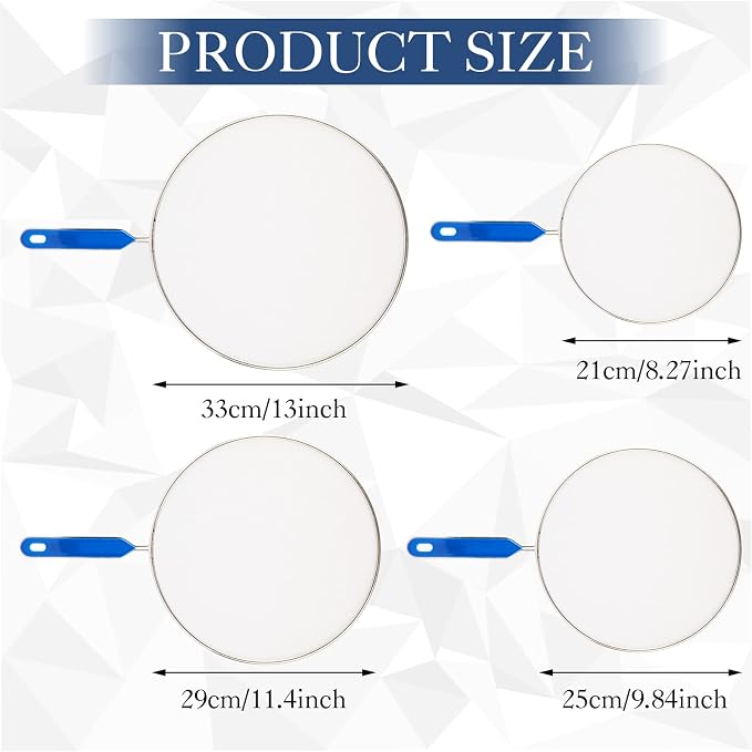 8 Inch Grease Splatter Screen Guard Stainless Steel Splash Screen Protector - Image 2