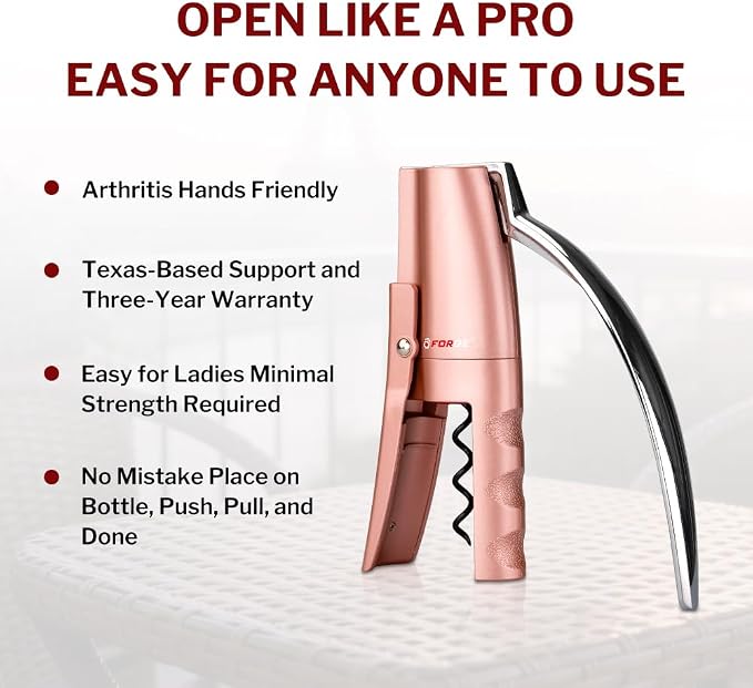 Forge Quality Compact Vertical Lever Corkscrew Wine Opener - Image 2