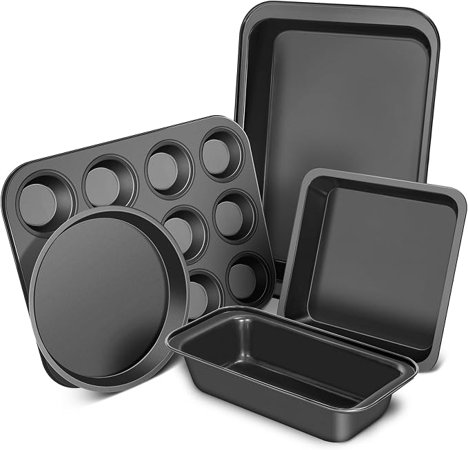 CasaCulina Baking Pans Set, 5-Piece Nonstick Bakeware Sets by CasaCulina