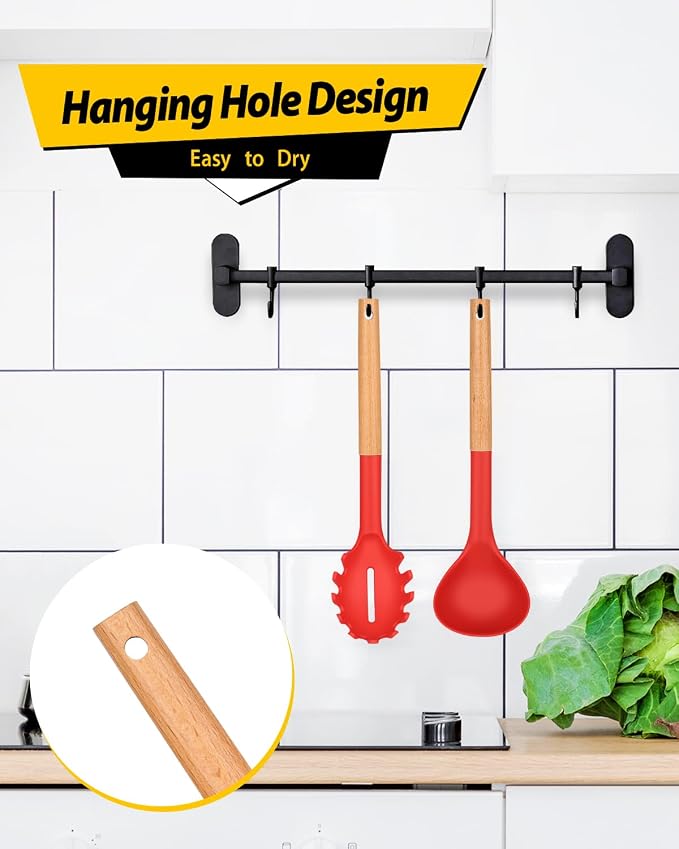 Silicone Pasta Fork and Ladle Spoon Set - Image 6