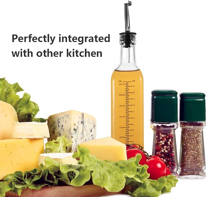 WERTIOO 17 OZ Olive Oil Dispenser Bottle, 4 Pack Glass Oil and Vinegar - Image 6