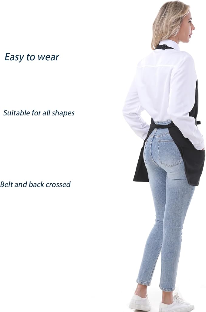 Aprons for Women with 3 Pockets, Server Apron, Aprons for Cooking, Chef Apron - Image 5