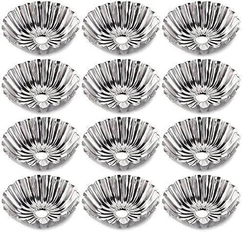 12 Pcs Aluminum Alloy Mini Tart & Pie Pan Set - Cake Cup Jelly Mold