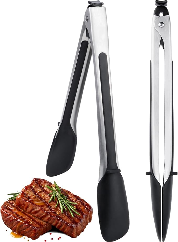 600ºF Heat Resistant Kitchen Tongs, 11.57 inch Tongs by CUISITOOL