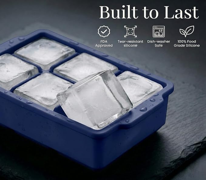 KitchFort Large Silicone Ice Cube Tray, Easy Release 2" Big Ice Cubes - Image 2