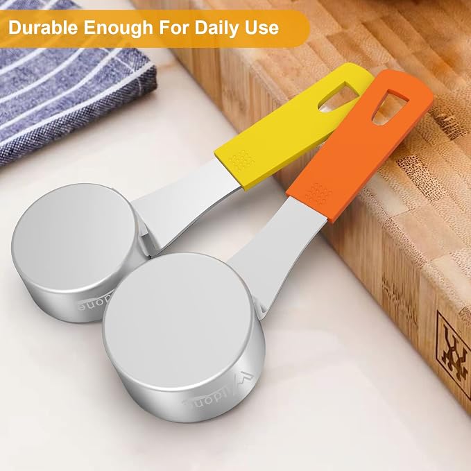 Wildone 8-Piece Measuring Cups Set, Stainless Steel Nesting Measuring Cups - Image 7