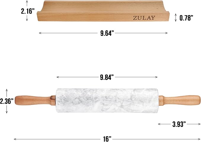 Zulay Kitchen 17-Inch Marble Rolling Pin - Image 5
