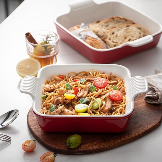 Sweejar Ceramic Baking Dish, 8 x 8 Cake Baking Pan - Image 4