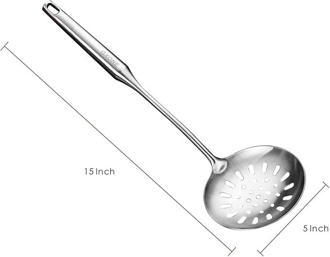 Skimmer Slotted Spoon, 304 Stainless Steel Slotted Spoon, Handle Mesh Food - Image 2