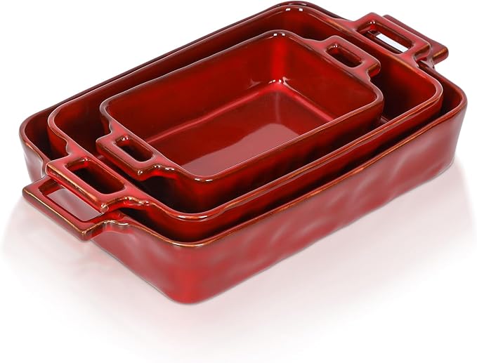 VICRAYS Ceramic Bakeware Set, Porcelain Rectangular Baking Dish, Baking Pan by VicraysCeramic