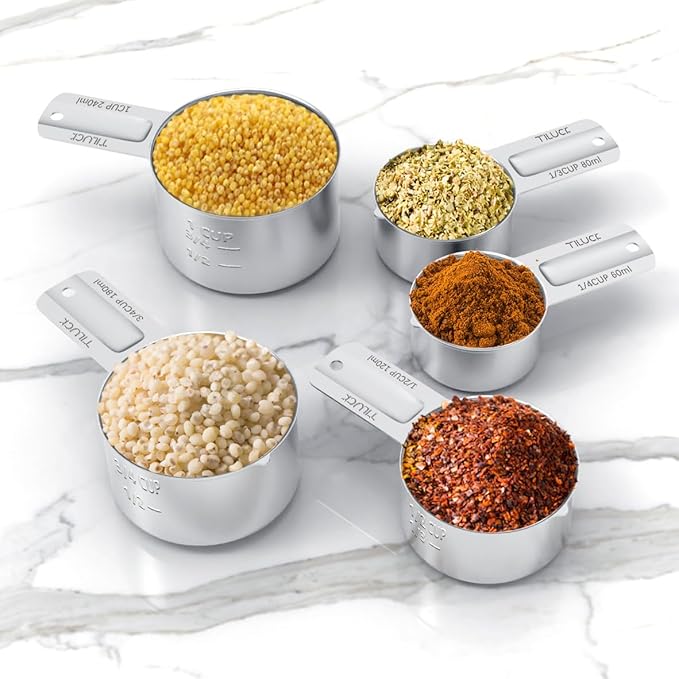 TILUCK Stainless Steel Measuring Cups Set, Kitchen Gadgets - Image 5