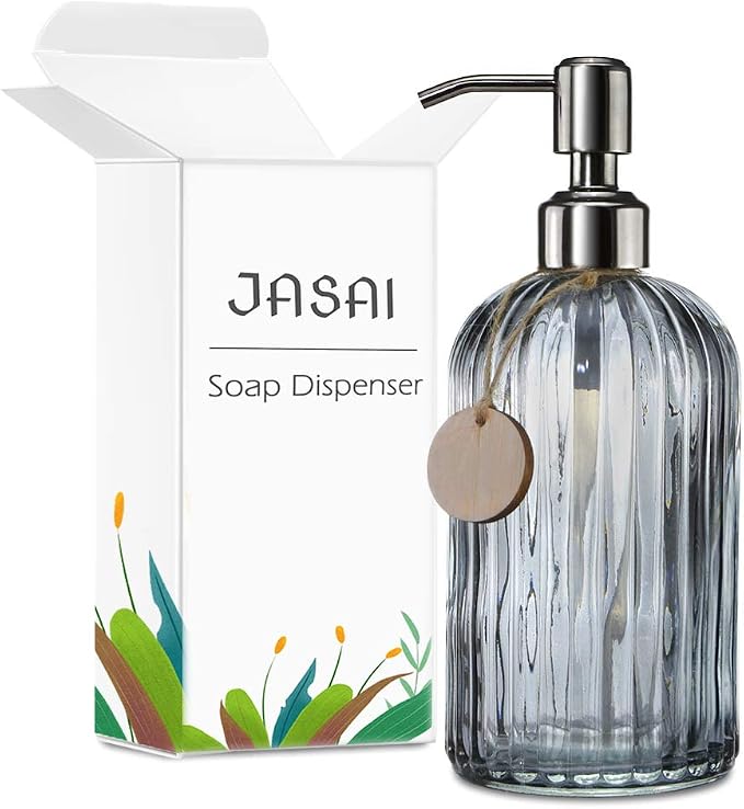 JASAI 18 Oz Vertical Stripes Kitchen Soap Dispenser - Image 8