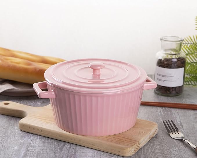 WHJY Pink Ceramic Casserole Dish - Image 4