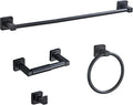 Matte Black Bathroom Hardware Set 4 Pieces, Bathroom Accessories Set Stainless by bluebyrne