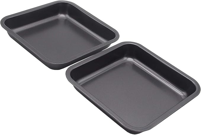 2pcs Mini Baking Pans 8 X 8 Inch Square Cake Pan Bread Pan Nonstick Heavy - Image 3