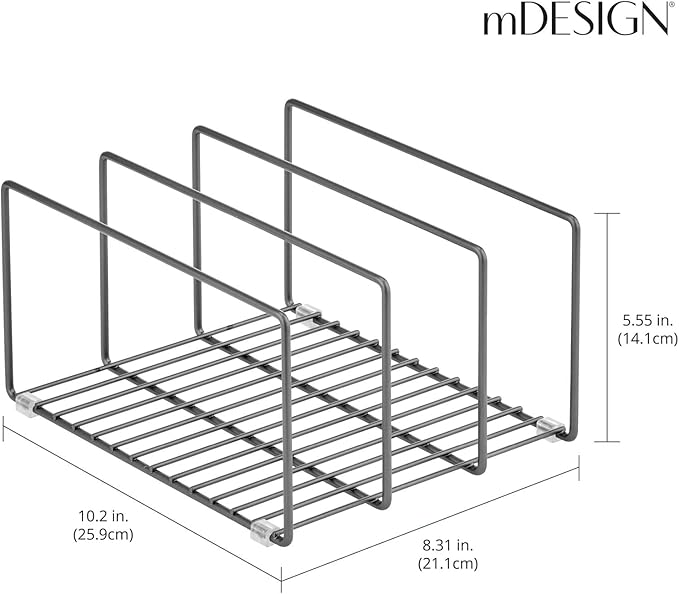 mDesign Metal Pan Organizer for Kitchen Cabinet, Pantry Shelf - Image 3