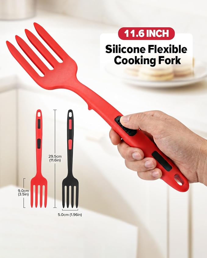 Silicone Flexible Cooking Fork, 11.6 Inch Heat Resistant, Large Non Stick - Image 8