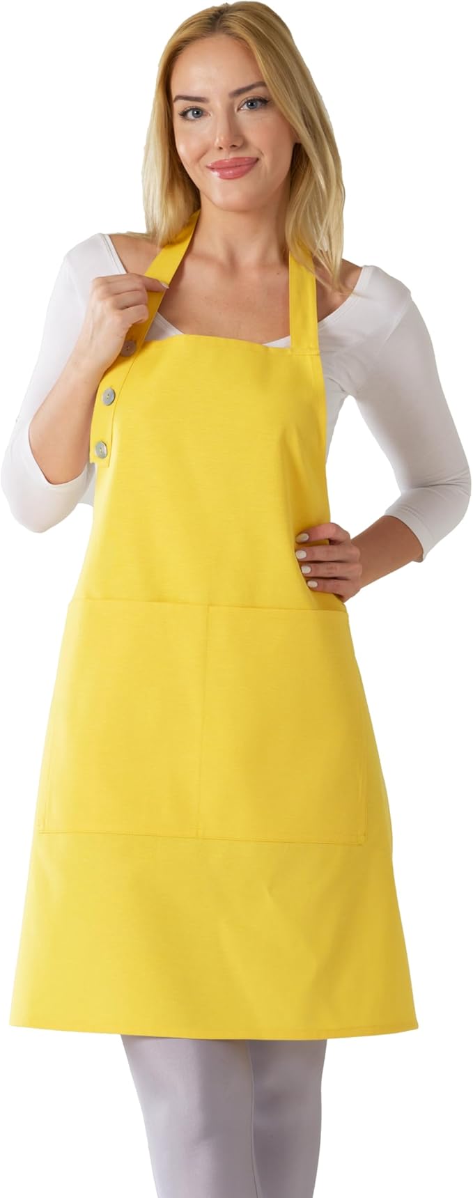TOSHE Kitchen Apron Waterdrop Resistant Cotton Apron by TOSHE