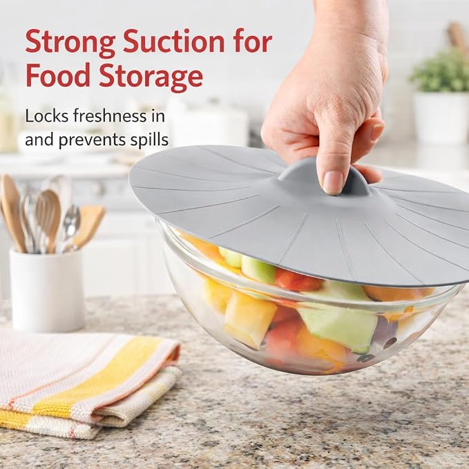 HIC Kitchen Cooking and Storage Lids, High-Heat Silicone - Image 3