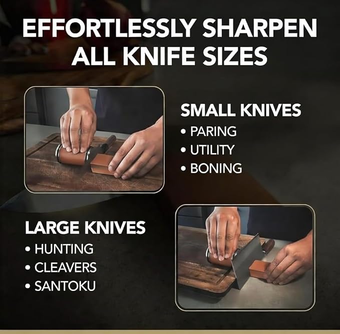 Premium Rolling Knife Sharpener kit, High Carbon 400, & 3000 Replacement Discs - Image 6