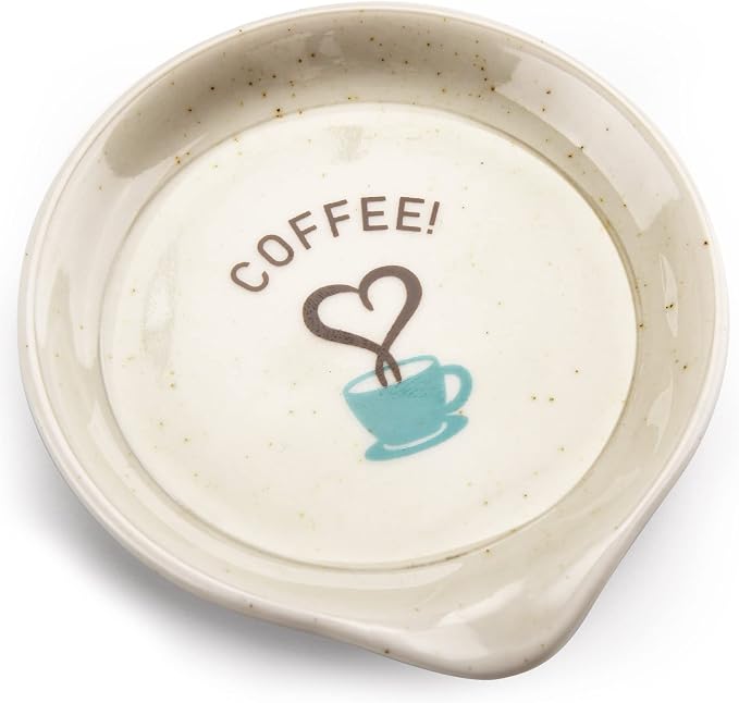 FANGSUN Coffee Spoon Rest, 3.5 Inch Ceramic Spoon Holder by FANGSUN