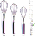 Berglander Rainbow Whisk Pack of 3 Stainless Steel 8", Titianium Plating by Berglander