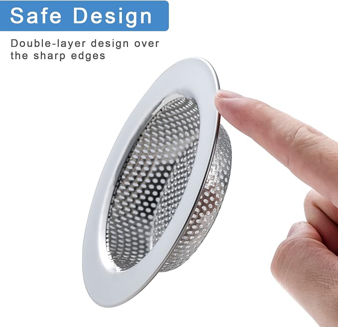 Honmein 2 Pcs Sink Strainer for Most Kitchen Sink Drain Basket, Upgraded - Image 3