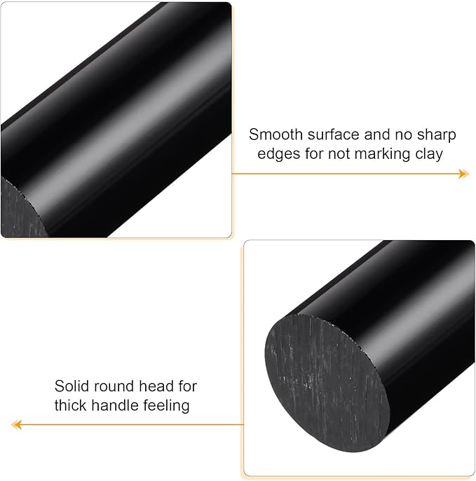 HARFINGTON Acrylic Clay Roller 8 Inch x 1 Inch Solid Non-Stick Plastic Round - Image 4