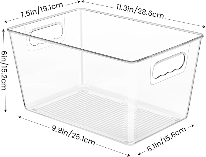 YIHONG Clear Pantry Storage Organizer Bins, 10 Pack Plastic Food Storage Bins - Image 2