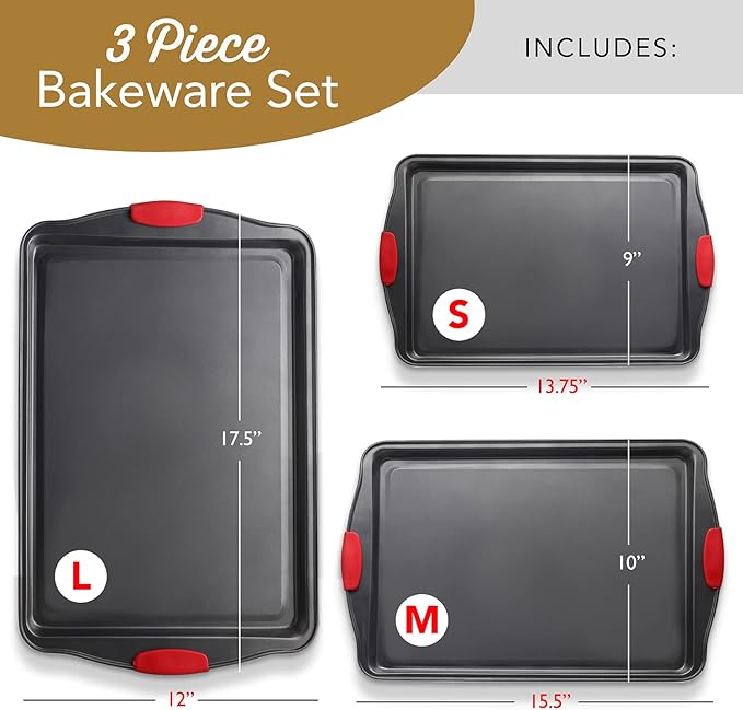Baking Sheet Set, 3-Piece Cookie Sheet Set - Image 2