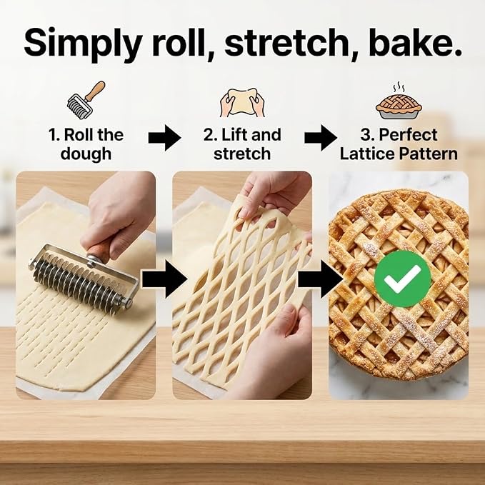 Lattice Pastry Cutter, Professional Lattice Roller - Image 4