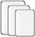 Cookie Sheet Baking Sheet Set of 3, Bastwe Commercial Grade Stainless Steel by BASTWE