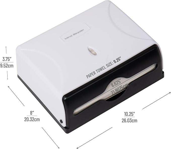 Mind Reader Paper Towel Dispenser, Tri-Fold Towel Holder, Wall Mount - Image 3
