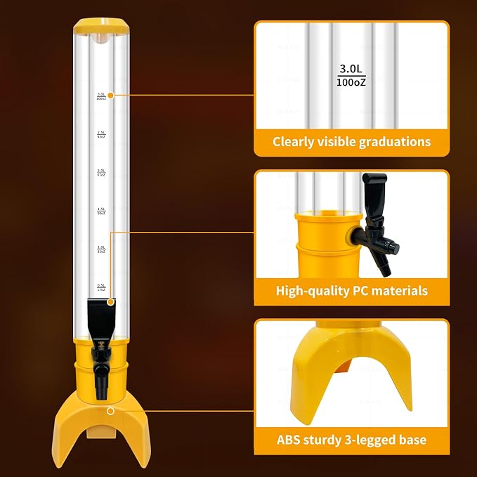 2 Pcs Beer Dispenser, 3L/100 Oz Mimosa Tower - Image 5