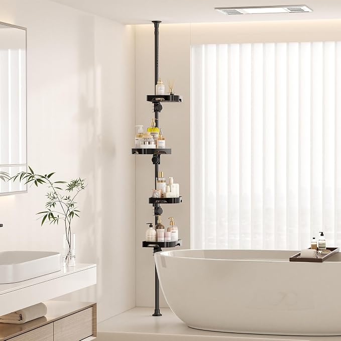 shuang qing 4-Tier Corner Shower Caddy Tension Pole Organizer - Image 7