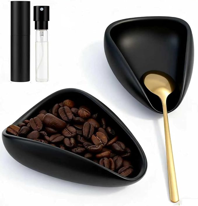 Ceramic Coffee Bean Dosing Cup + Sprayer Gift Set, Spoon Rest, Mini Coffee by Unknown