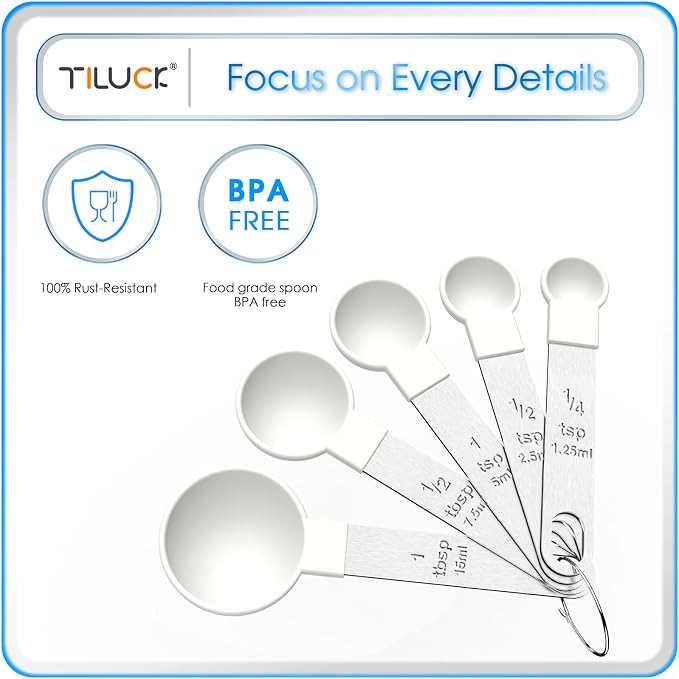 TILUCK Measuring Cups & Spoons Set, Stackable Cups and Spoons, Nesting Measure - Image 5