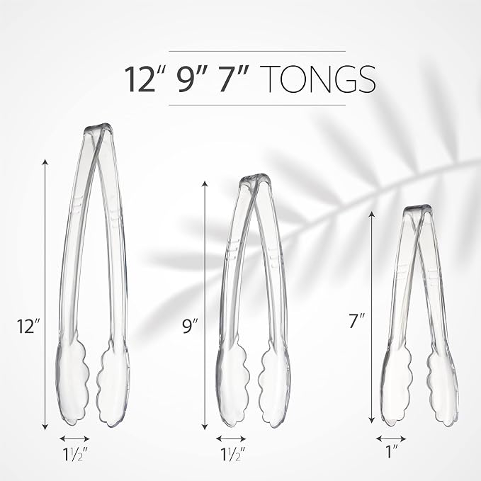 PlasticPro Clear Serving Tongs Combo Set - Image 4