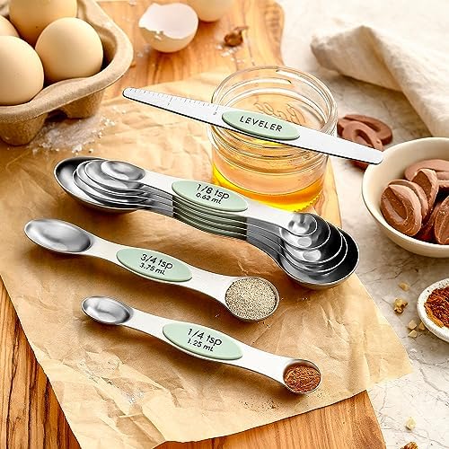 Spring Chef Dual Sided Magnetic Measuring Spoons, Set of 8 & Stainless