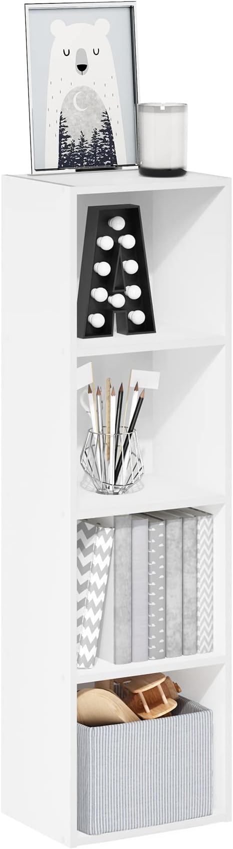 Furinno PASIR Book Shelf, 4-Tier Modern Bookshelf, Open Shelves Bookcase 9 x 12 by Furinno-FitsYourSpaceFitsYourBudget