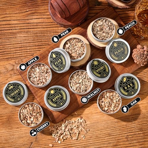 Whiskey Smoker Kit with Torch - 6 Flavors Wood Chips, 2 Glasses, 2 Ice