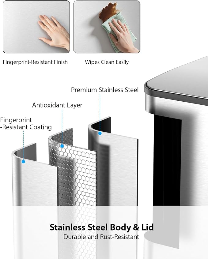 Lovewind Dual Trash and Recycling Bins - Image 4