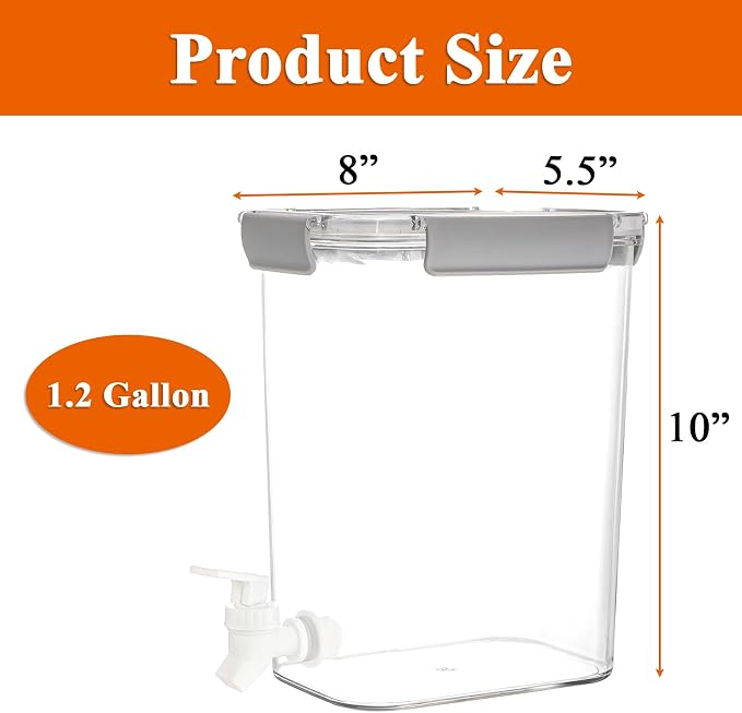 Elsjoy 1.2 Gallon Plastic Drink Dispenser - Image 2