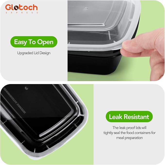 Glotoch 28oz Meal Prep Containers, 10 Pack Reusable Food Storage Containers - Image 6