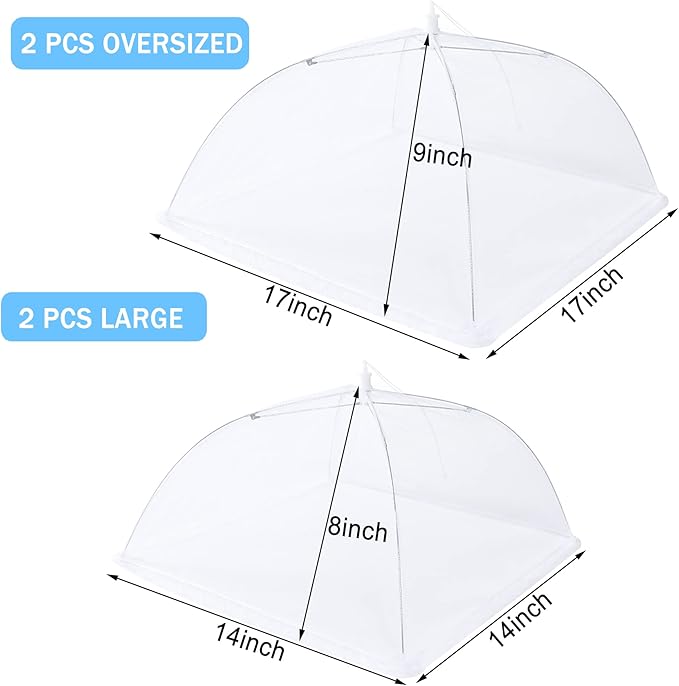 JULBEAR 4 Pcs Mesh Food Cover Tent Large and Tall Umbrella Food Screen Covers - Image 2