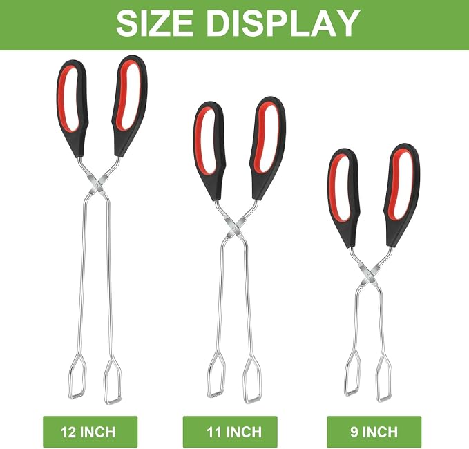 Boao 3 Pack Stainless Steel Scissor Cooking Tongs Kitchen Wire Metal Tongs - Image 3