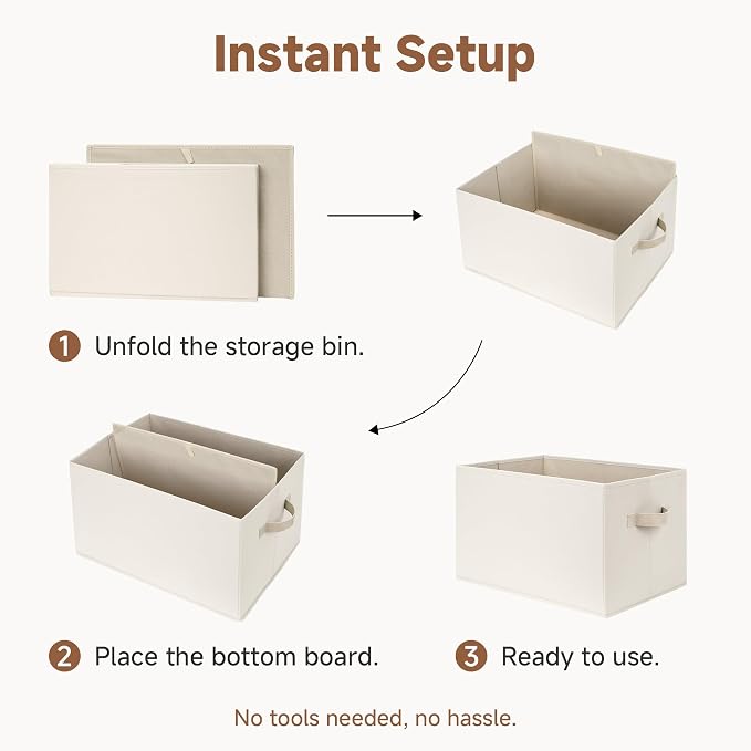 StorageWorks Fabric Closet Organizers and Storage Bin, Foldable Shelf Baskets - Image 8