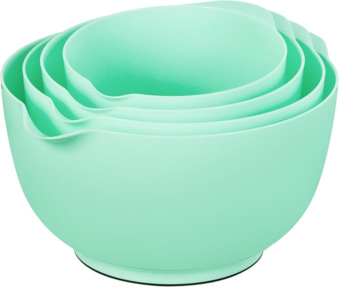 BoxedHome Nesting Plastic Mixing Bowl Set, 4 Piece Mixing Bowl Set by BoxedHomeProducts