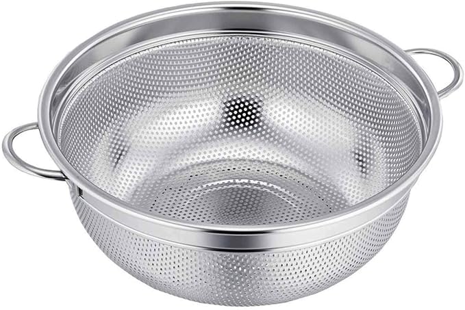 TeamFar Colander, 3qt Colander Strainer Stainless Steel, Solid Handle & by TeamFar